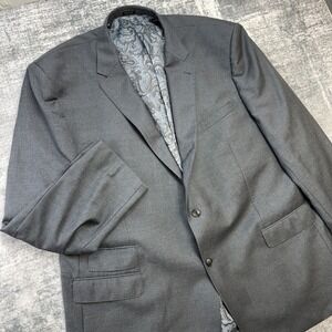 Joseph Abboud Blazer Jacket Men 56 XL Gray Wool Suit Jacket Paisley Lined Formal